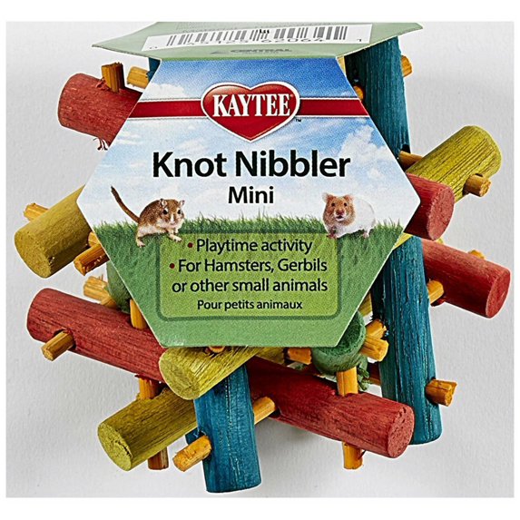 Kaytee Knot Nibbler Mini Colorful Wooden Chew Toy for Small Animals