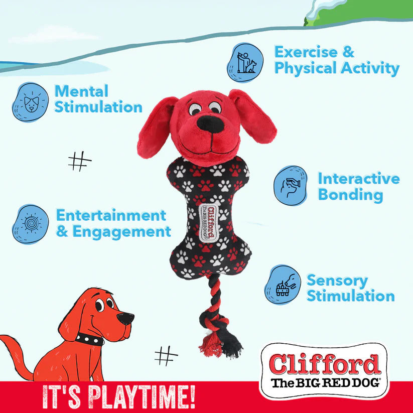 Clifford The Big Red Dog Busy Body Rope n' Wrangle Plush Dog Toy