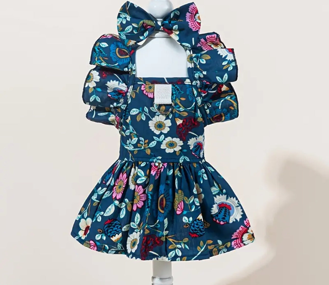 Teal Flowers Dress for dogs