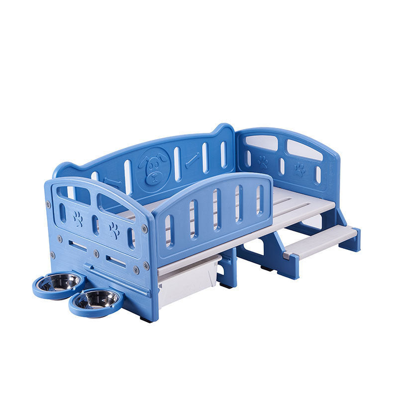 Cama Elevada Multifuncional para Mascotas con Escalón