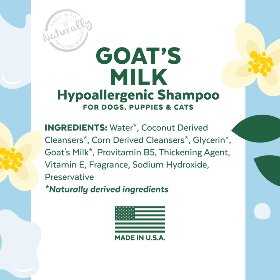 Goat’s Milk Hypoallergenic Shampoo for Dogs, Puppies and Cats - Mascotito PR