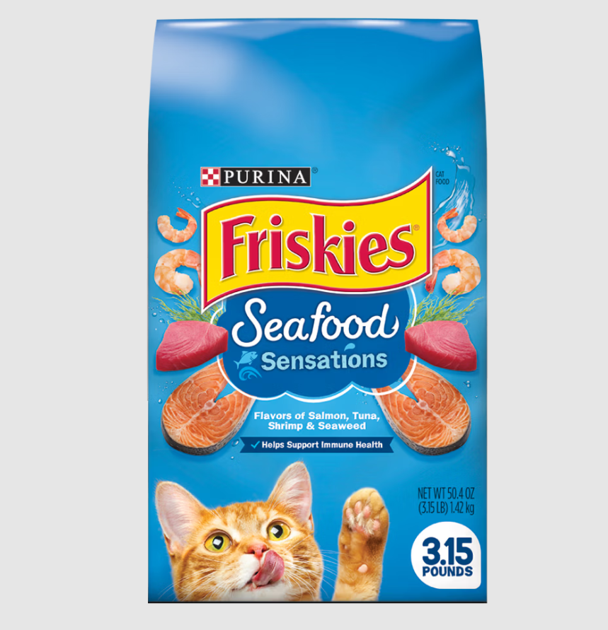 Friskies Seafood Sensations With Flavors of Salmon, Tuna, Shrimp & Seaweed Dry Cat Food