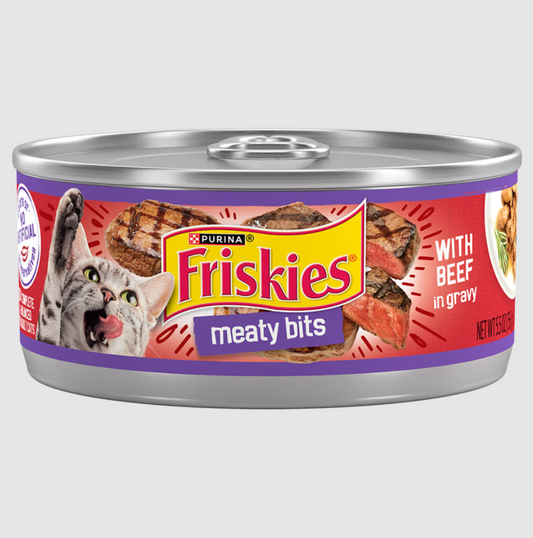 Friskies Meaty Bits With Beef in Gravy Wet Cat Food
