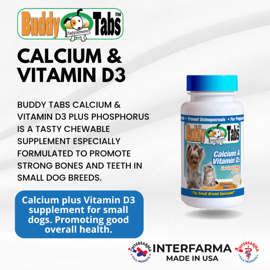 Buddy Tabs Calcium & Vitamin D3 (60 Tabs)