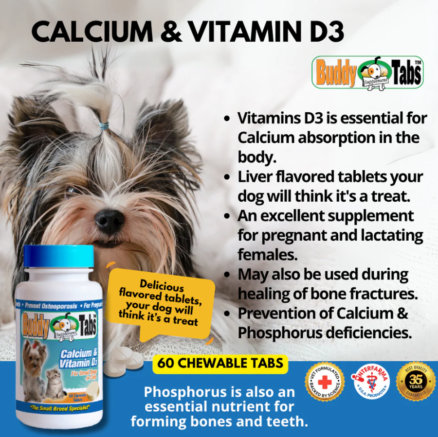 Buddy Tabs Calcium & Vitamin D3 (60 Tabs)