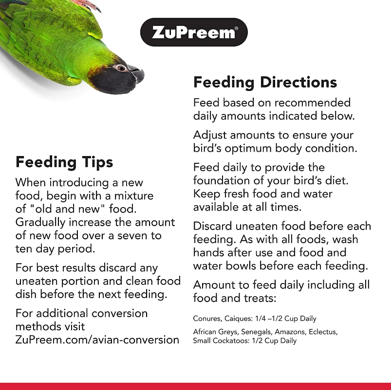 ZuPreem FruitBlend Daily Nutrition Parrot & Conure Pellet