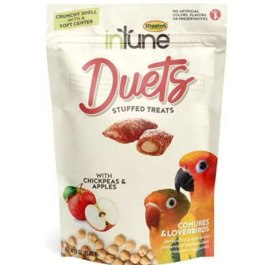 Higgins Intune Duets Chickpeas & Apples Stuffed Bird Treats 3 oz