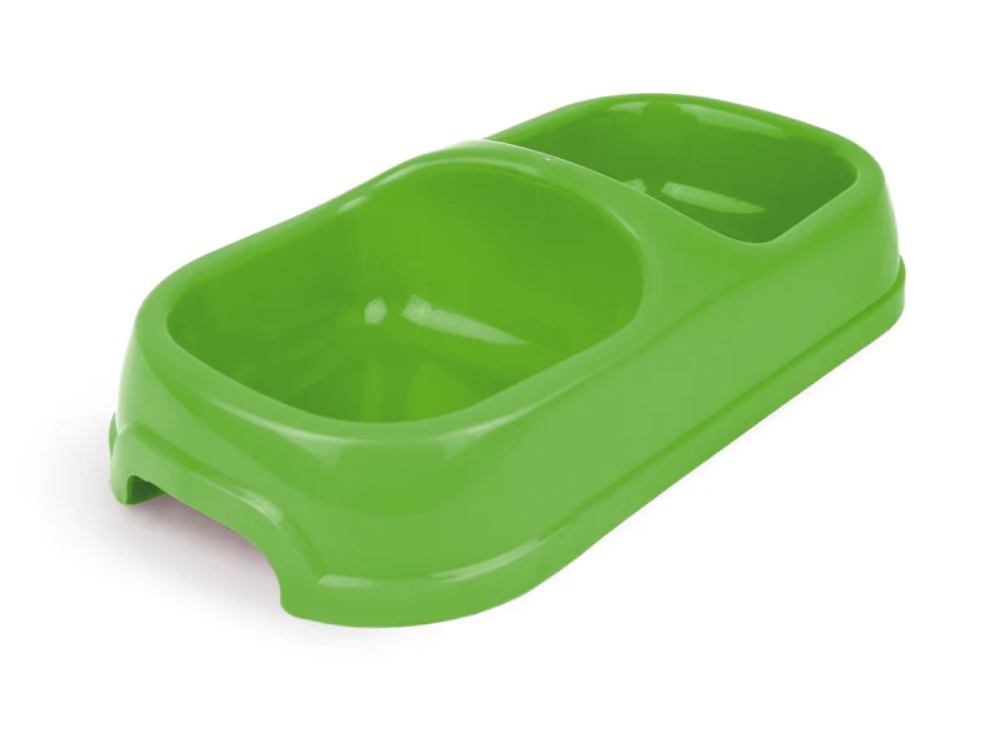 Plato Doble de Plástico para perros y gatos