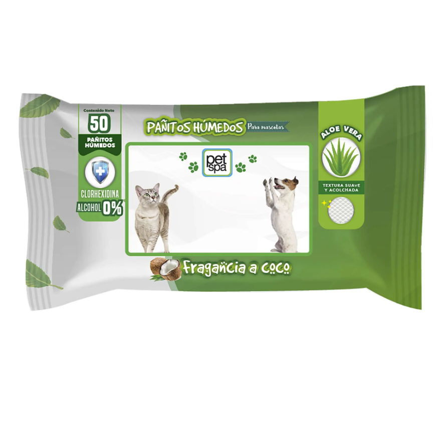 Pañitos Húmedos para Mascotas 50uds