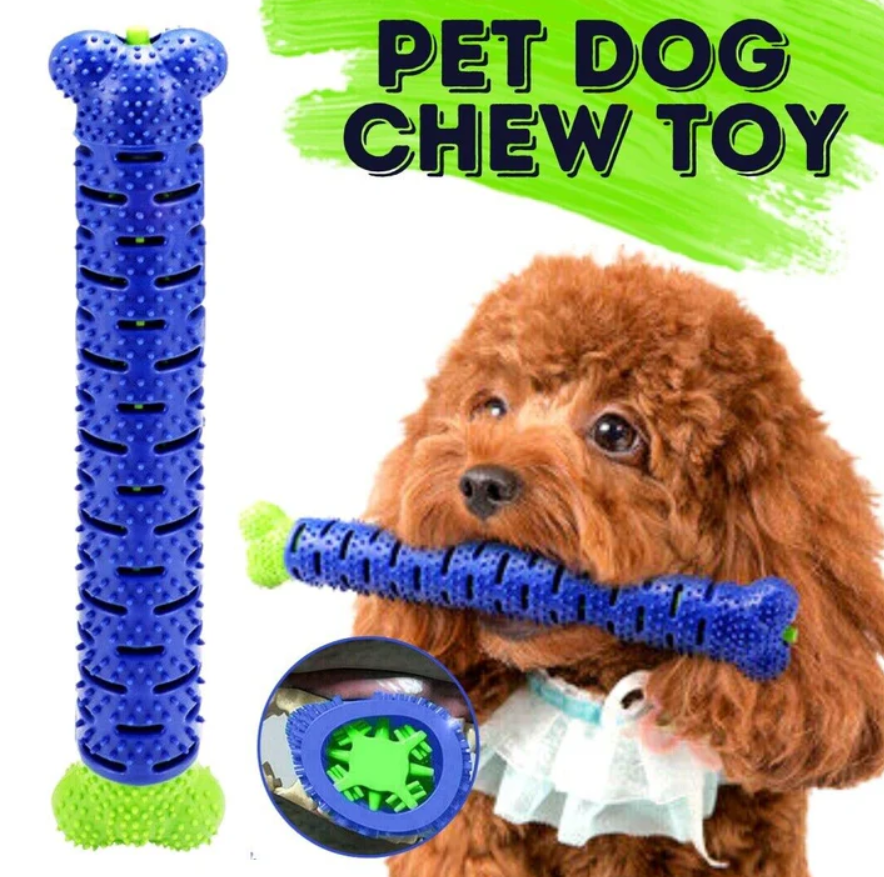 Barkwow Dog Chew Toys Aggressive Chewers Teeth Cleaning Oral Toothbrush Bone Brush