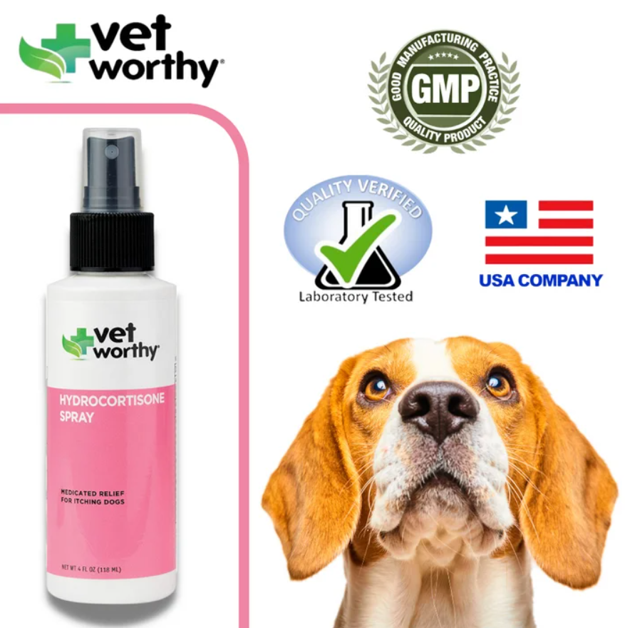 Vet Worthy Hydrocortisone Anti-Itch Spray for Dogs - 4 oz