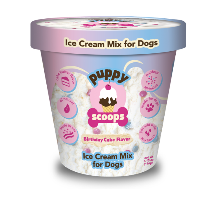 Puppy Scoops Ice Cream Mix - Birthday Cake with Pupfetti Sprinkles, Pint Size, 4.65 oz