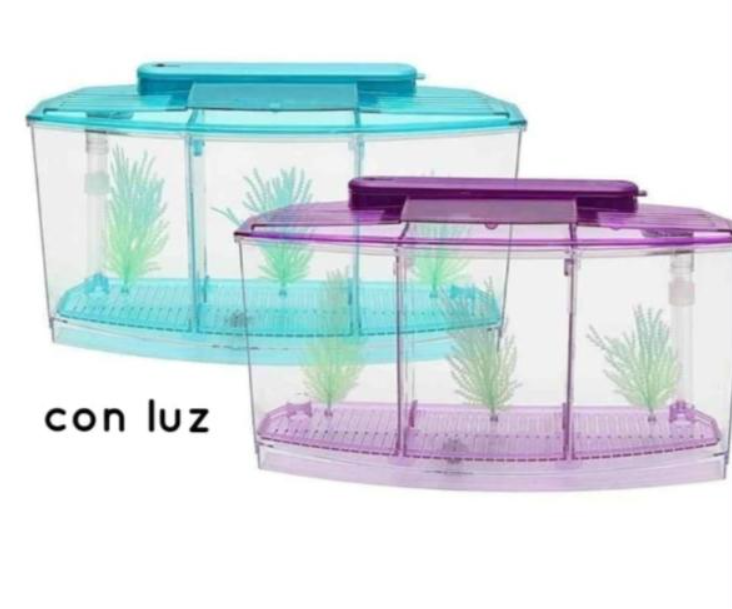 PiniceCore 1pc Acrylic Three Splits Betta Fish Tank Triple Bow Fighting Isolation Breed Box