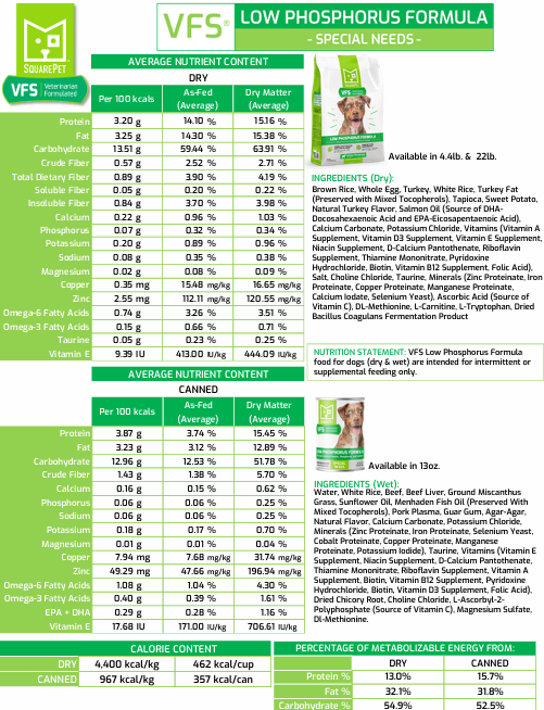 VFS LOW PHOSPHORUS FORMULA