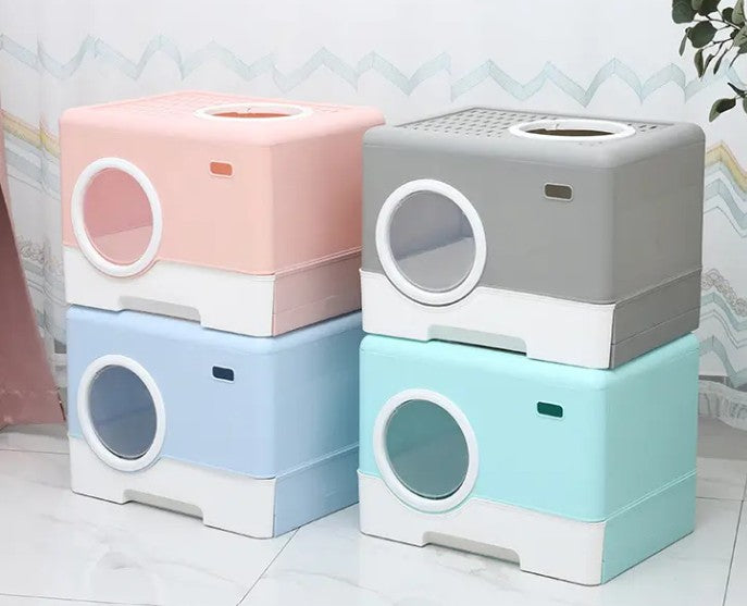 Closed Cat Litter Box With Lid Top Entrance Splash-proof - Mascotito PR