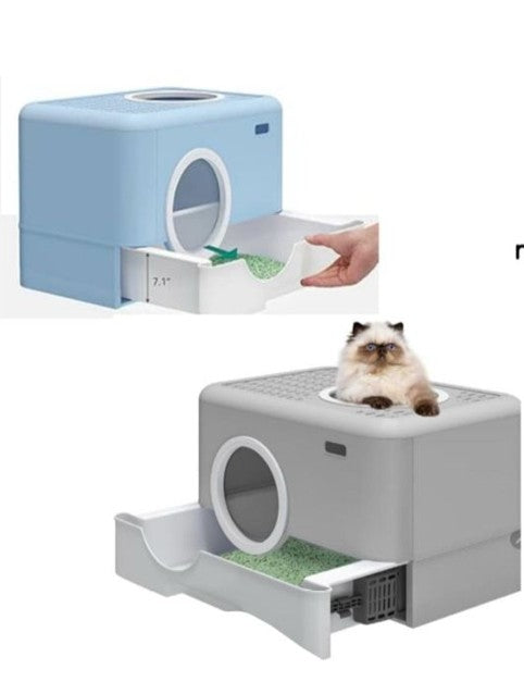 Closed Cat Litter Box With Lid Top Entrance Splash-proof - Mascotito PR
