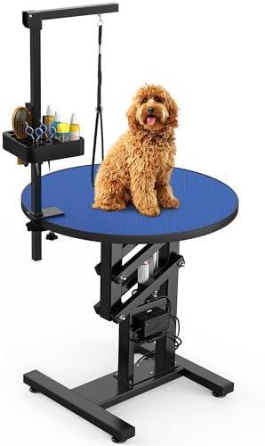 GHD 24" ROUND ELECTRIC PET GROOMING TABLE FOR SMALL DOG W/ARM & LOOP - Mascotito PR
