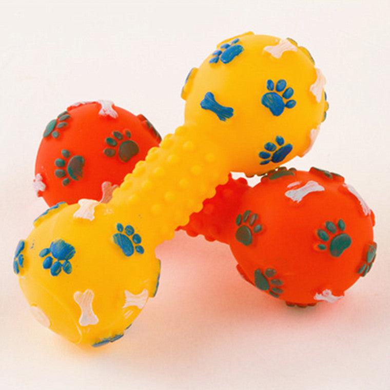 Silicone Pet Dumbbell Sound Toy