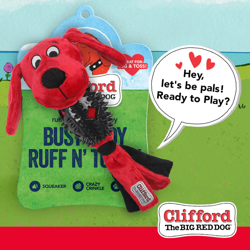 Clifford The Big Red Dog Busy Body Ruff n' Tough Plush Dog Toy
