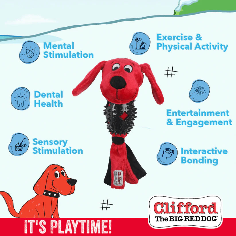 Clifford The Big Red Dog Busy Body Ruff n' Tough Plush Dog Toy