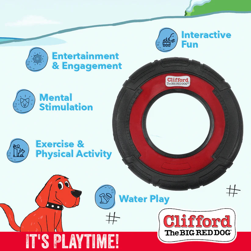 Clifford The Big Red 9.25-in Durable Flying Disc Dog Toy