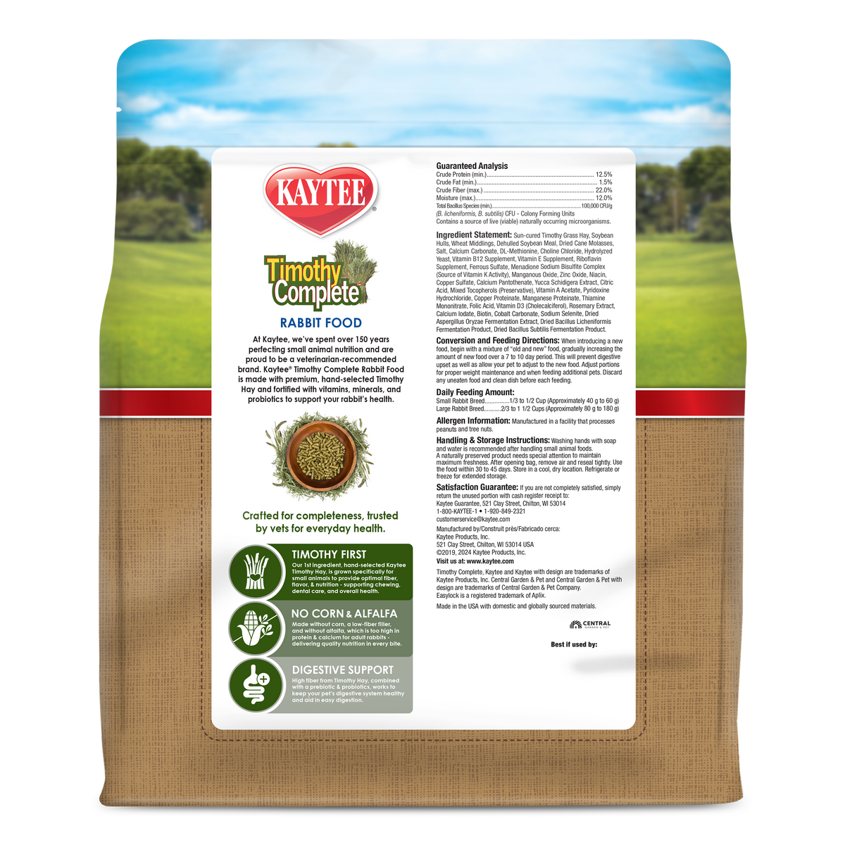 Kaytee Timothy Complete Rabbit Food