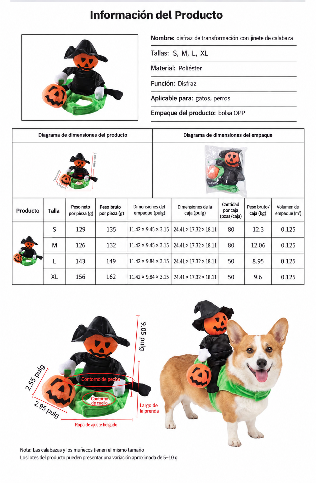 Pumpkin Rider Pet Costume