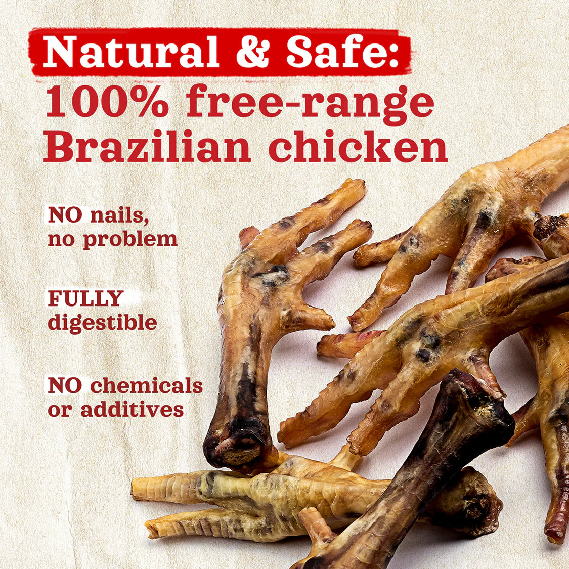 Natural Farm Chicken Feet Dog Treats, 6-pk