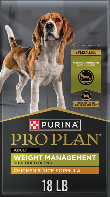 Pro Plan Weight Management Shredded Blend Chicken & Rice Dry Dog Food