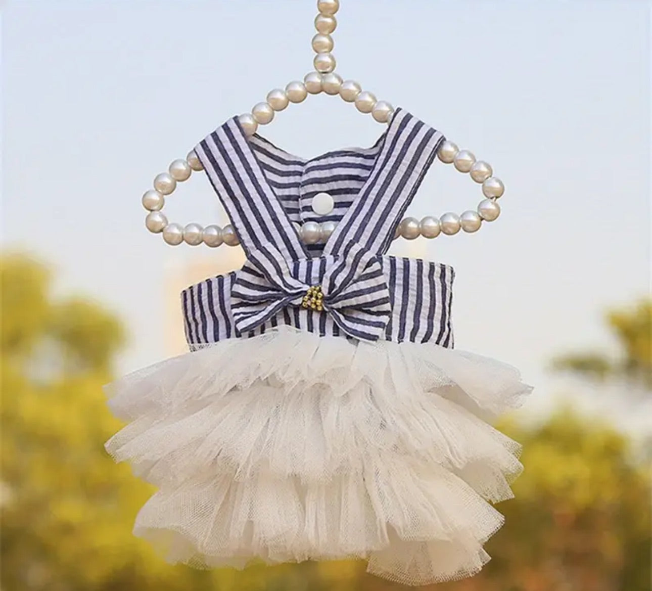 Striped Mesh Puppy Dress