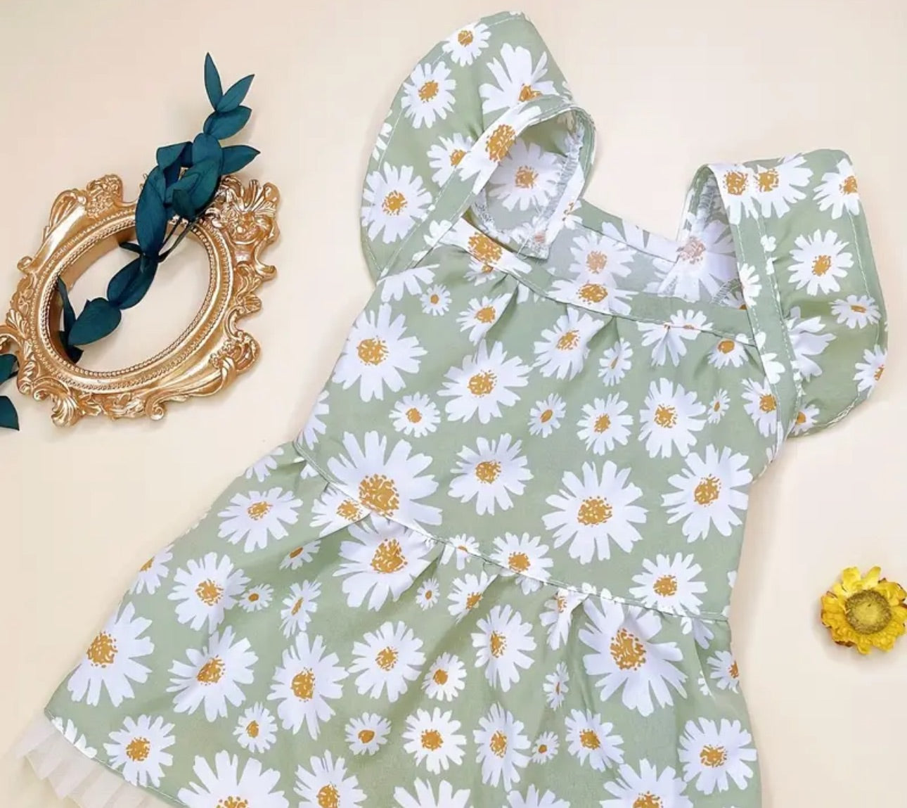 Green Daisy Dress for dogs