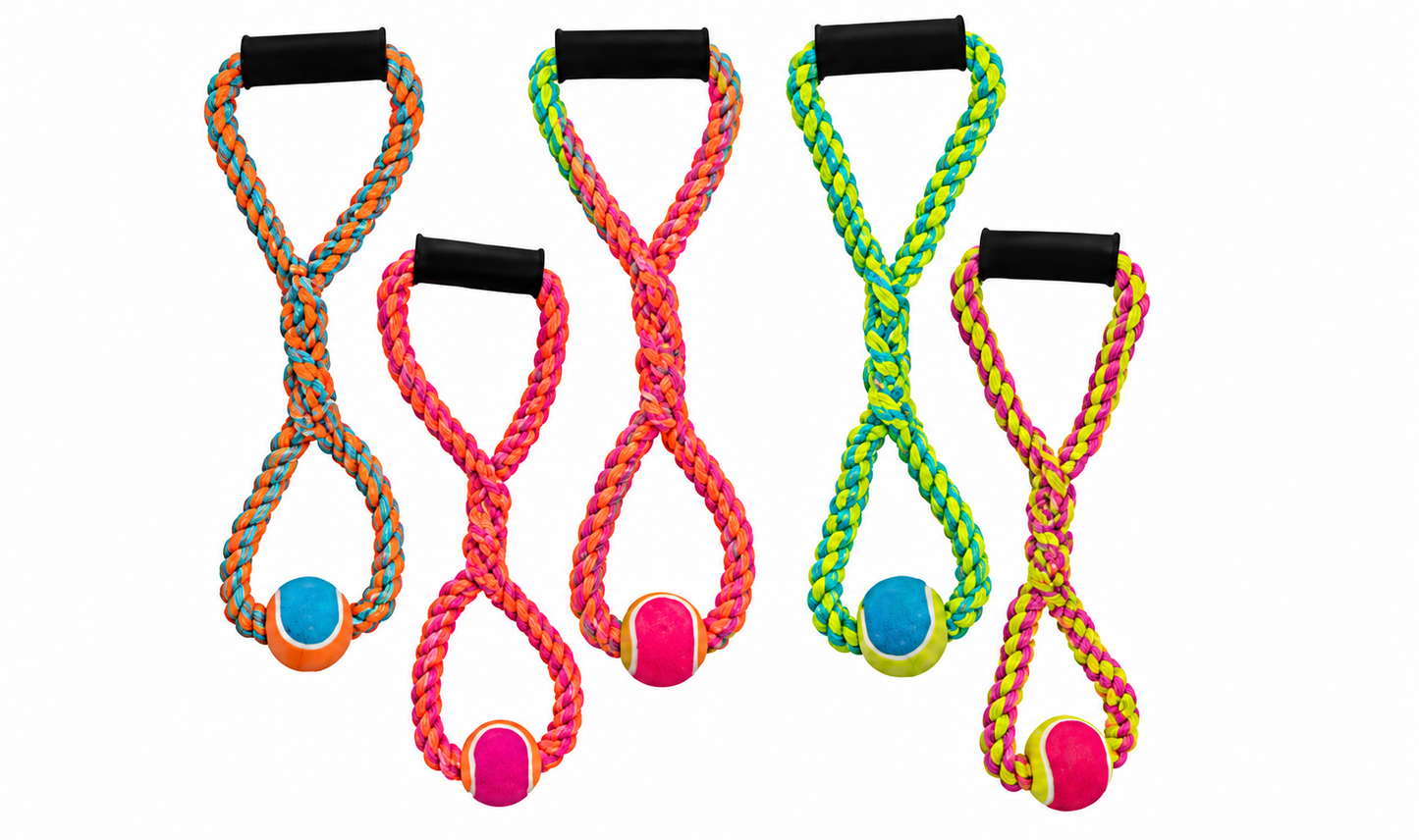 Juguete de Cuerda con Pelota para Perros – Tug & Fetch Rope Toy