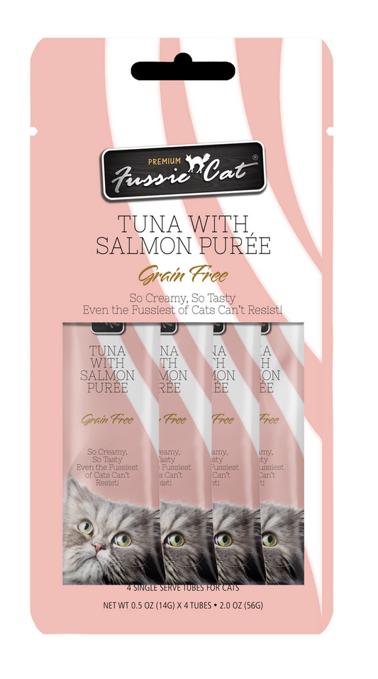 Fussie Cat Tuna Salmon Puree .5-oz 4-ct