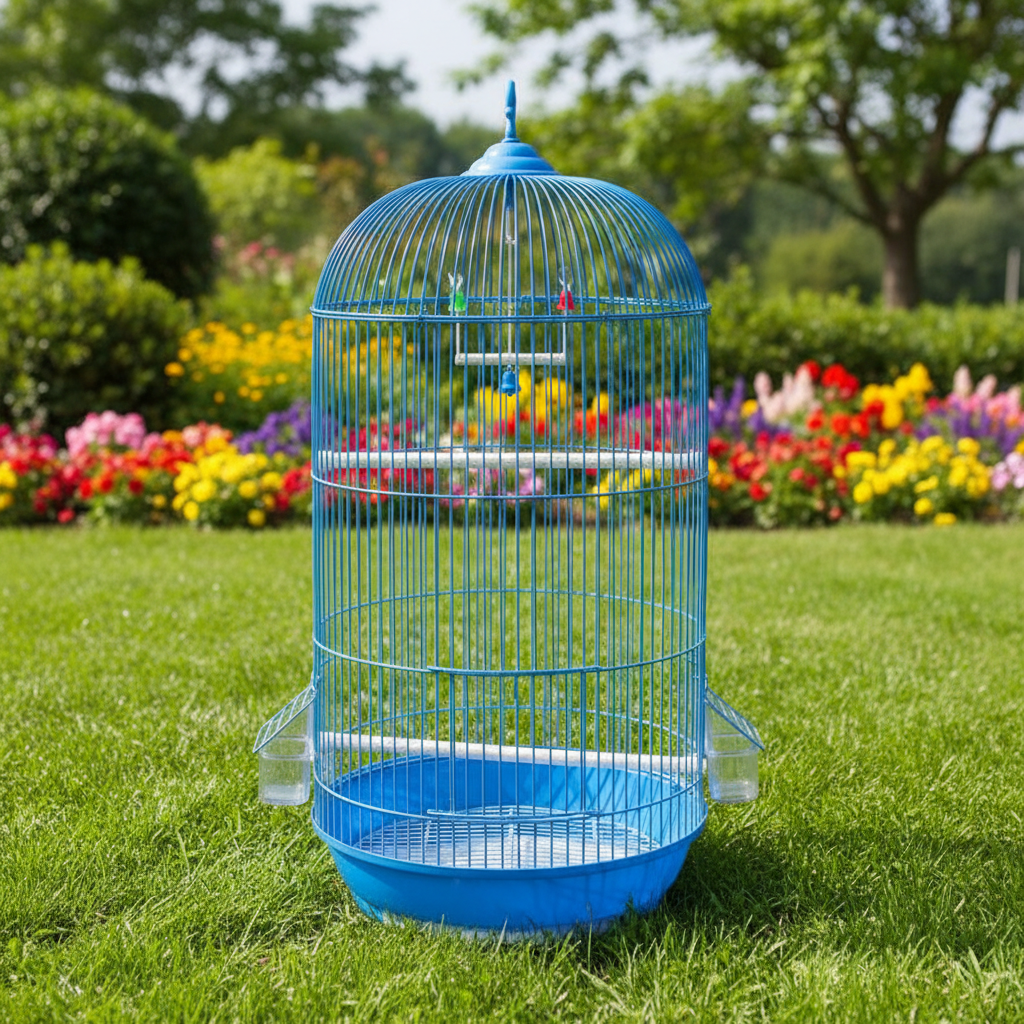 Jaula Redonda Alta para Aves Medianas 13.38 x 26.77 pulgadas