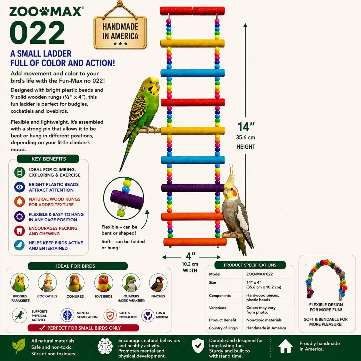 PONY BEADS LADDER Fun Max Bird Toys
