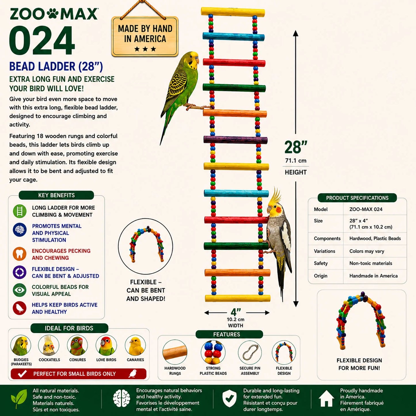 PONY BEADS LADDER Fun Max Bird Toys