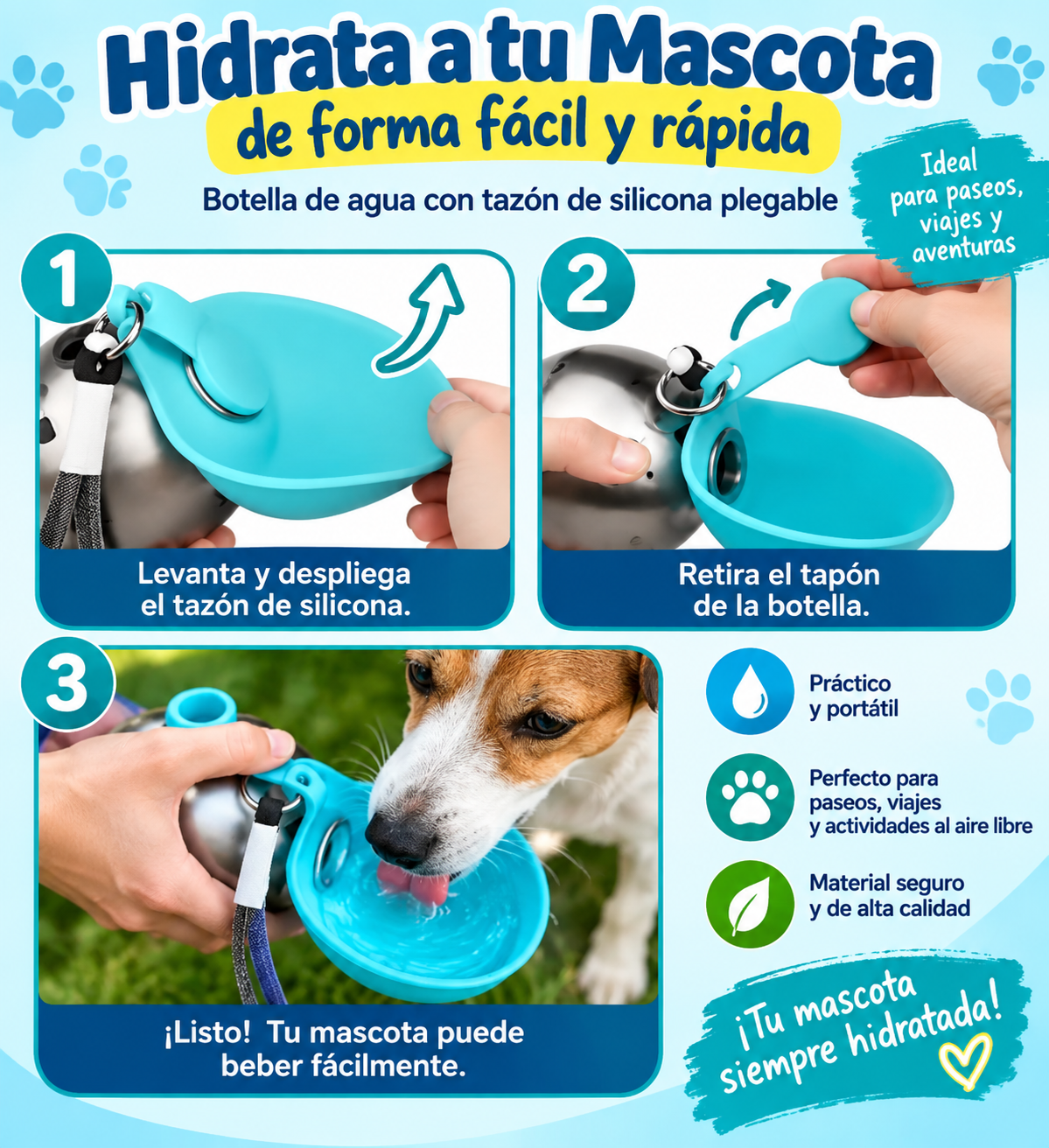 Botella Portátil para Mascotas