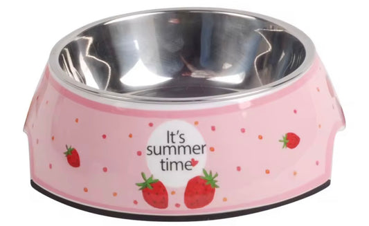 Strawberry Stainless Steel Pet Bowl