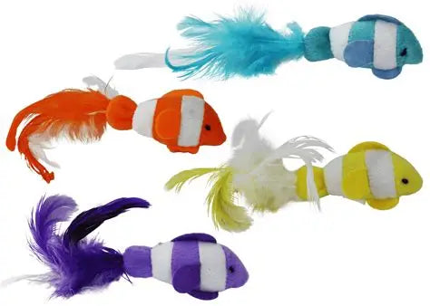 6-Inch Clown Fish Cat Toy, 2-Pack, Assorted Colors