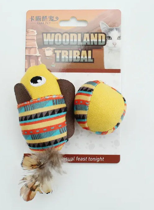 Woodland Tribal Plush Cat Toys