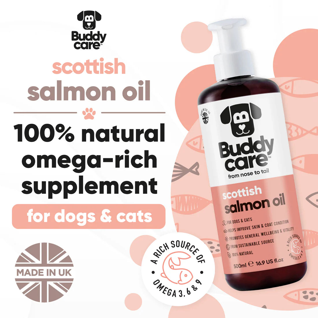 Buddy Care Scottish Salmon Oil for Dogs & Cats