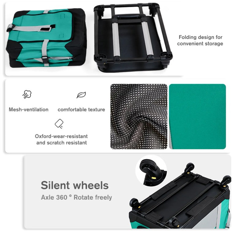 Travel Transport Rolling Bag for Dogs Cats Puppy Less 30 llbs - Mascotito PR
