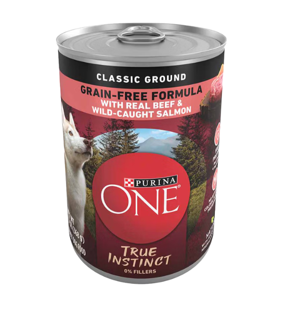 Purina ONE True Instinct Classic Ground Grain-Free Wet Dog Food Formula With Real Beef & Wild-Caught Salmon