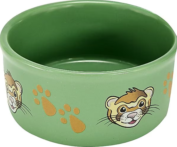Kaytee Paw Print Small Animal Food & Water Bowl, Color Varies, Ferret