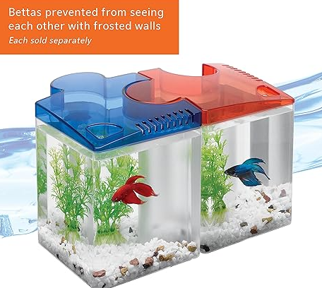 Aqueon Betta Puzzle Aquarium Fish Tank Kit, Blue, Half Gallon