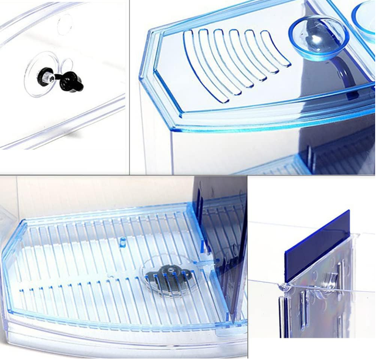 PiniceCore 1pc Acrylic Three Splits Betta Fish Tank Triple Bow Fighting Isolation Breed Box