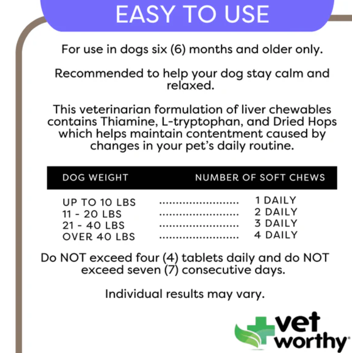 Calming Liver Flavored Tablets for Dog 45ct
