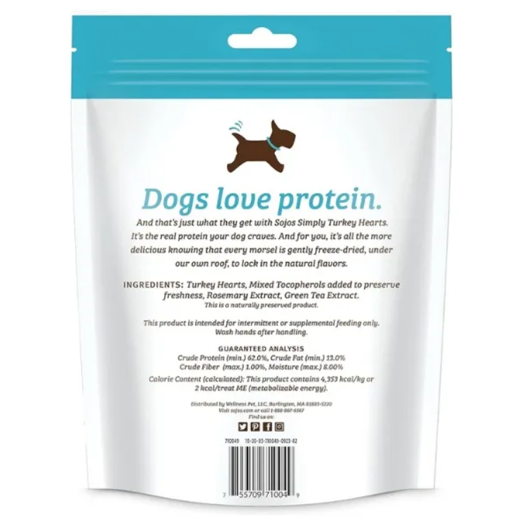Sojos Dog Treats - Simply Turkey Hearts