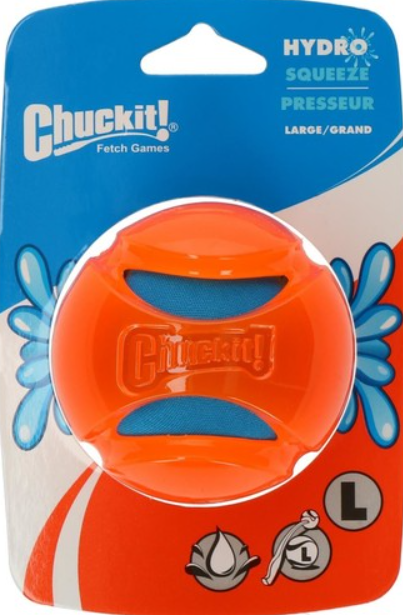Chuckit Hydrosqueeze Ball Soaks Water Durable Dog Toy L