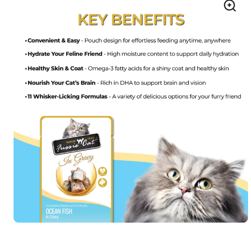 Fussie Cat Ocean Fish In Gravy 2.47-oz Pouch, Wet Cat Food